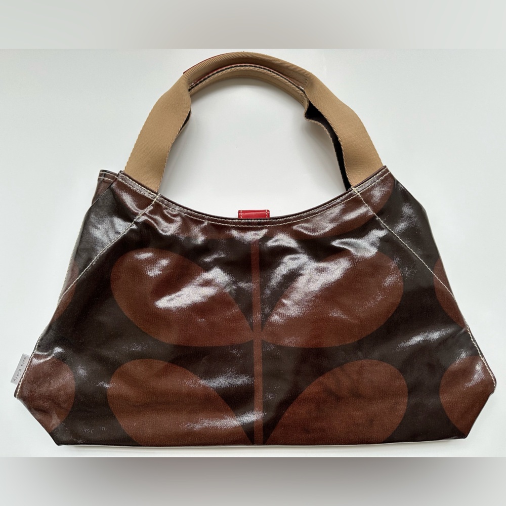 Orla Kiely Chocolate Brown Leaf Shoulder Bag